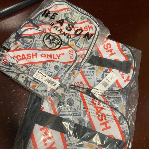 Reason Mens Multicolor Cash Only Adjustable Strap Sling Bag Duffel Bag One Size - Picture 1 of 6